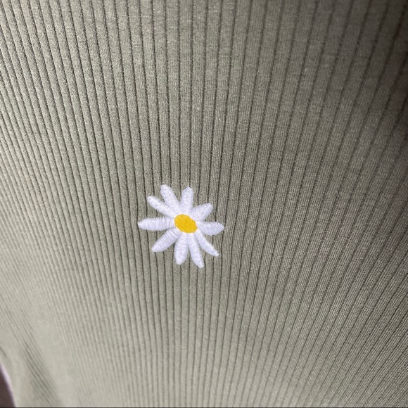 Wild Fable Ribbed Daisy Appliqué Retro Bodycon Dress XL - Picture 4 of 6